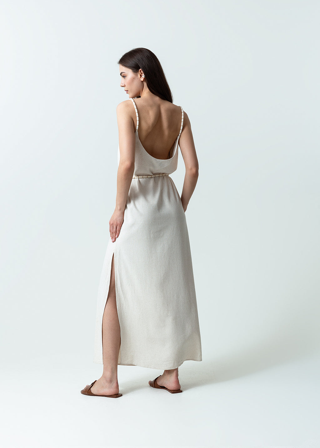 Vestido largo de tiras - Beige 14_471G310_BEI130607_7