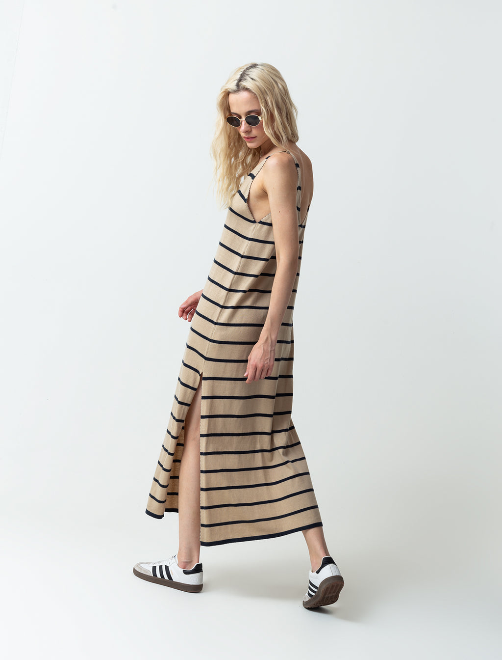 Vestido a rayas - Beige 14_473F051_BEI151116_7