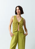 Camisa tejida de diseño abierto - Verde 14_481G007_VER160532_0