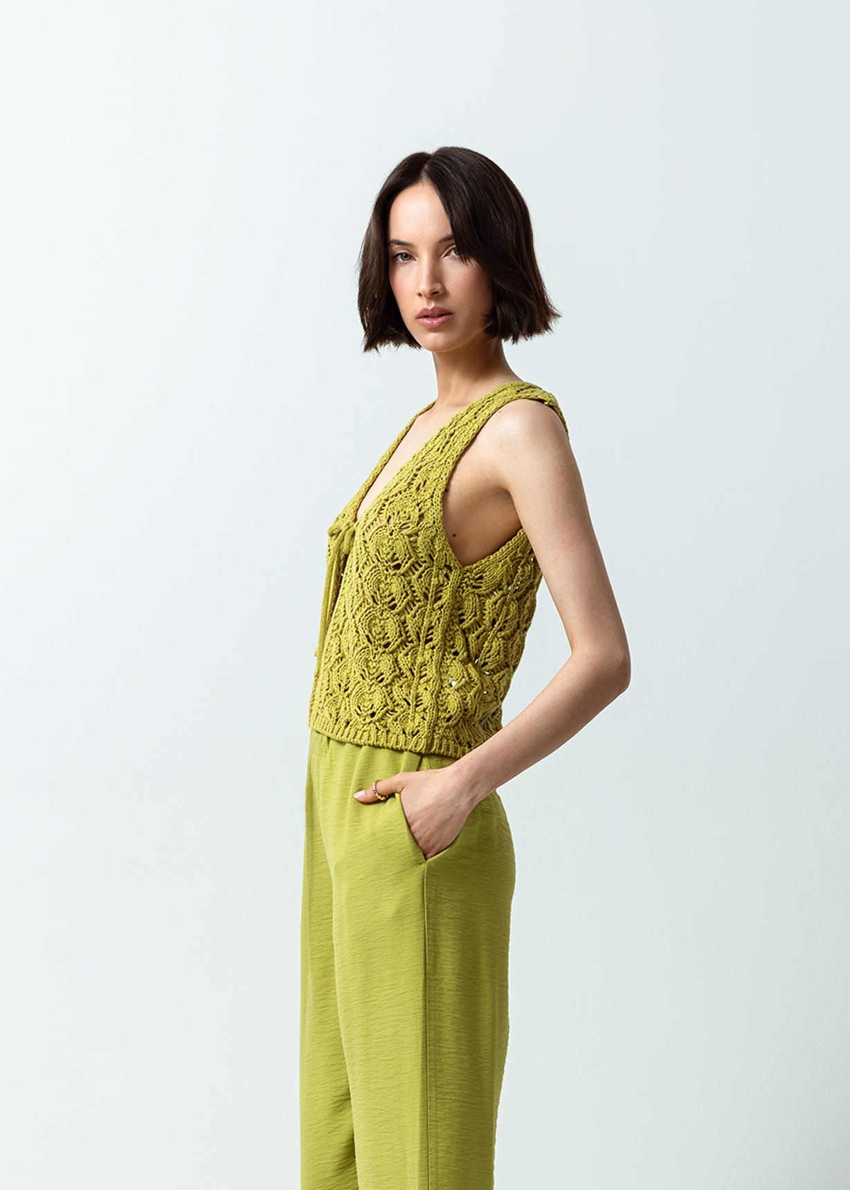 Camisa tejida de diseño abierto - Verde 14_481G007_VER160532_5