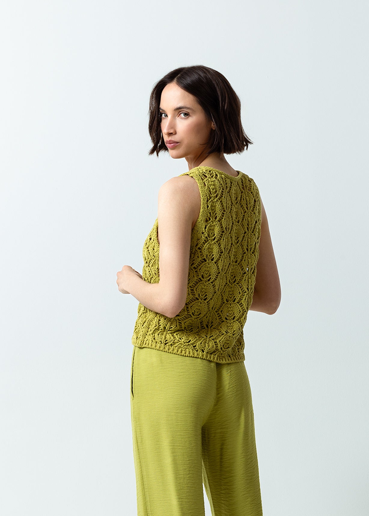 Camisa tejida de diseño abierto - Verde 14_481G007_VER160532_6