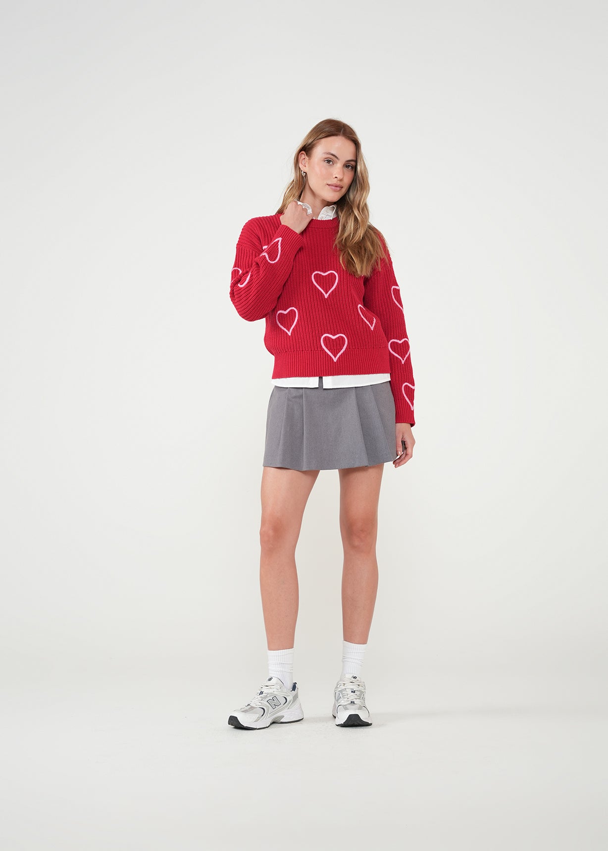 Buzo con corazones bordados - Rojo 14_481H035_ROJ191559_3