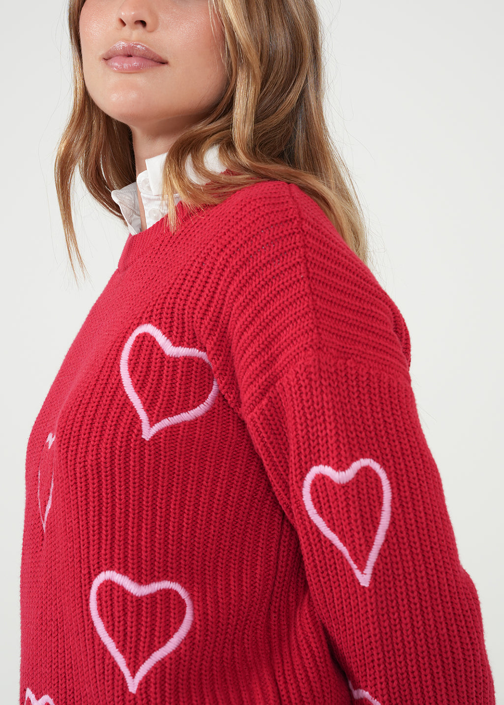 Buzo con corazones bordados - Rojo 14_481H035_ROJ191559_6