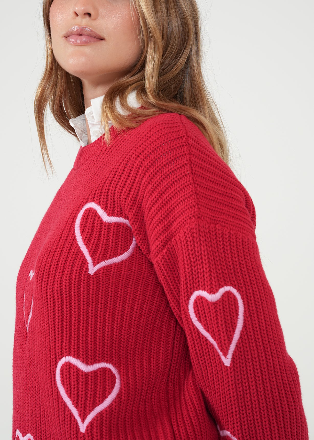 Buzo con corazones bordados - Rojo 14_481H035_ROJ191559_6