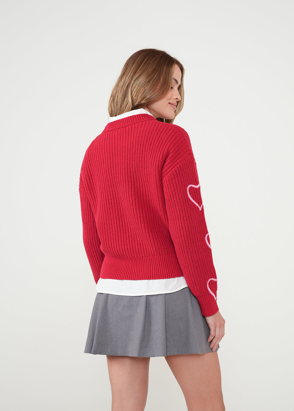 Buzo con corazones bordados - Rojo 14_481H035_ROJ191559_7