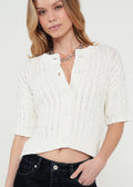 Tejido punto trenzado cuello en V - Crudo 14_481H041_CRU110605_0