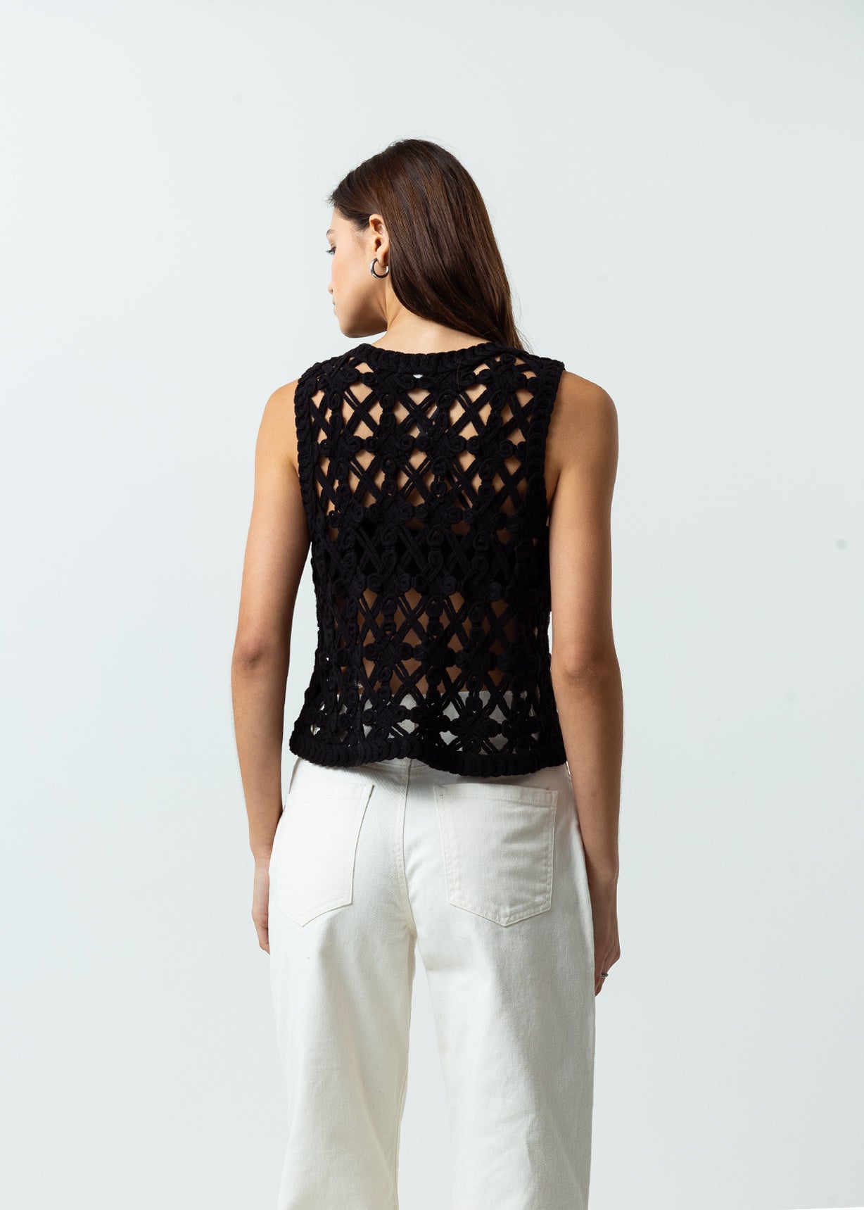Camiseta tejida negra  - Negro 14_482G022_NEG193909_6