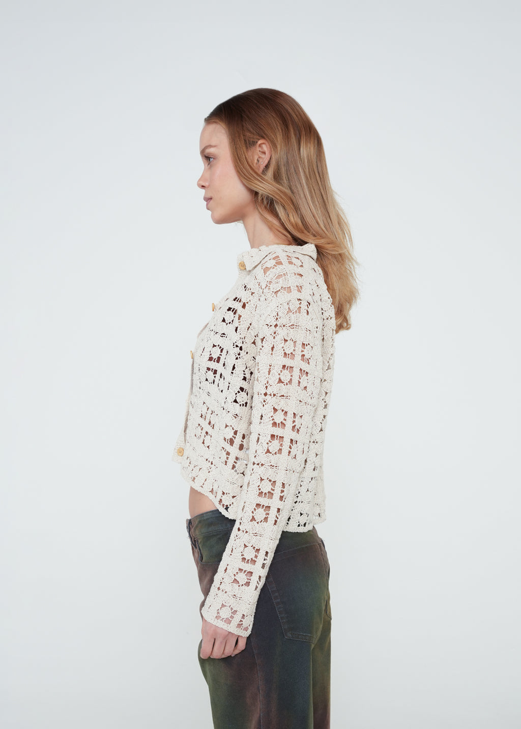 Camisa con tejido floral - Blanco 14_482H011_BLA120601_5