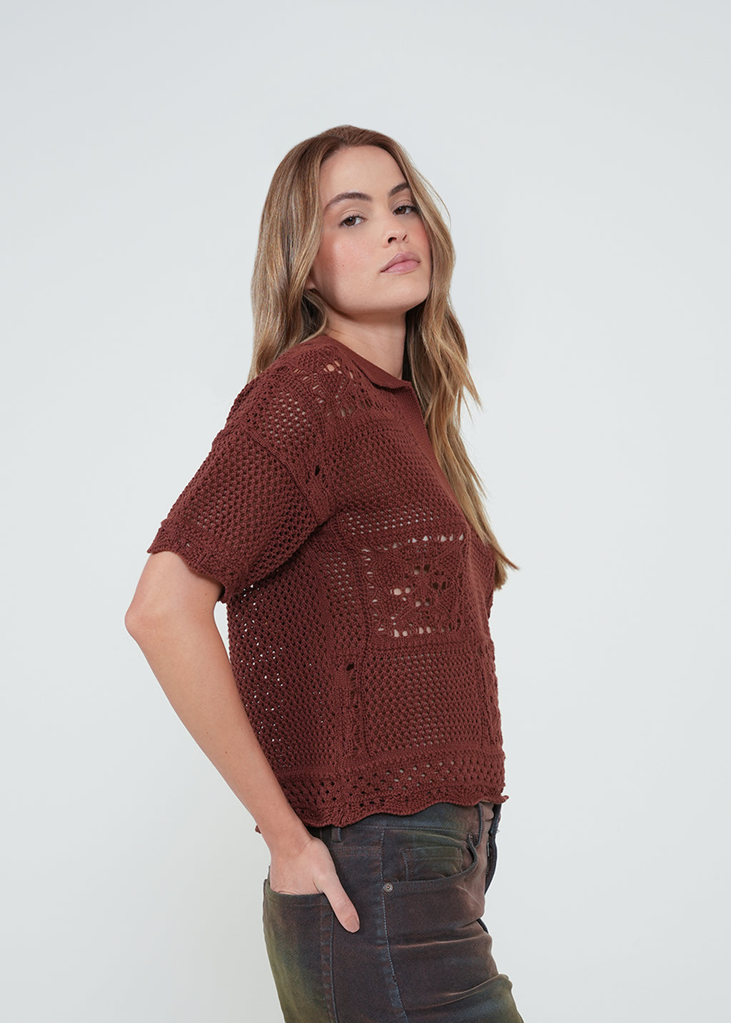 Camisa tejida manga corta - Naranja 14_482H017_NAR191428_5