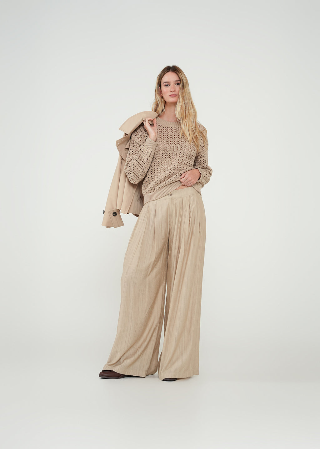 Buzo tejido cerrado - Beige 14_482H037_BEI151307_3