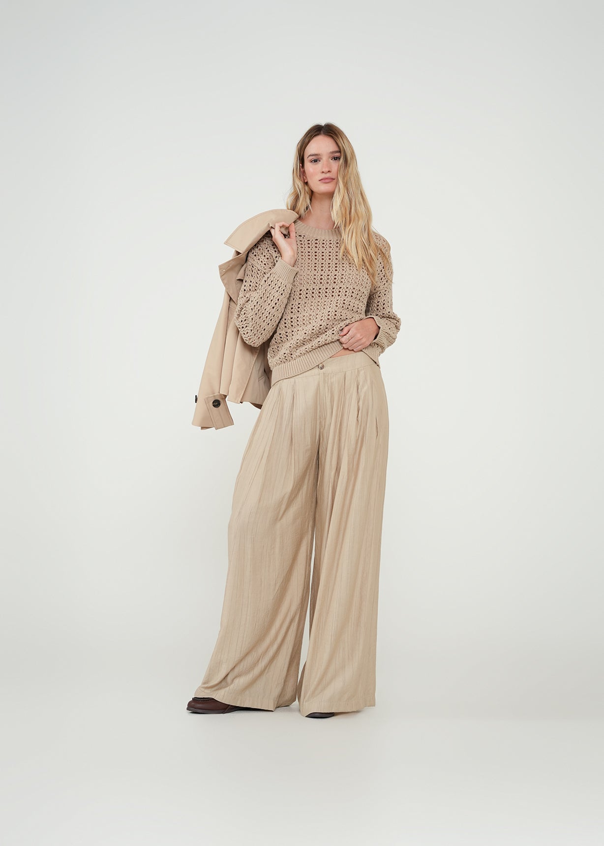 Buzo tejido cerrado - Beige 14_482H037_BEI151307_3