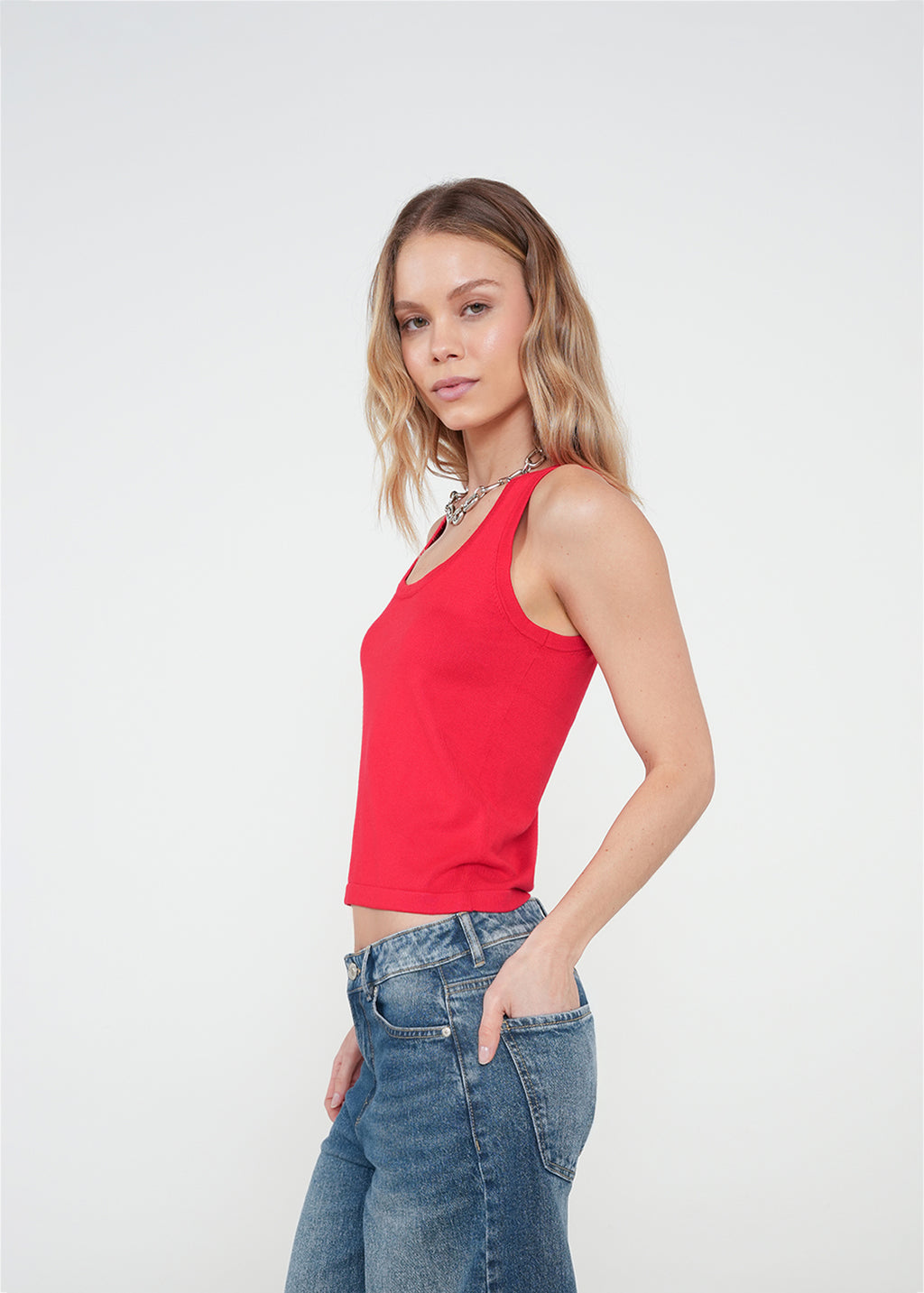 Camiseta básica tejida - Rojo 14_482H041_ROJ181563_3