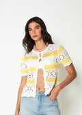 Camiseta tejida a rayas - Amarillo 14_482H081_AMA120815_0