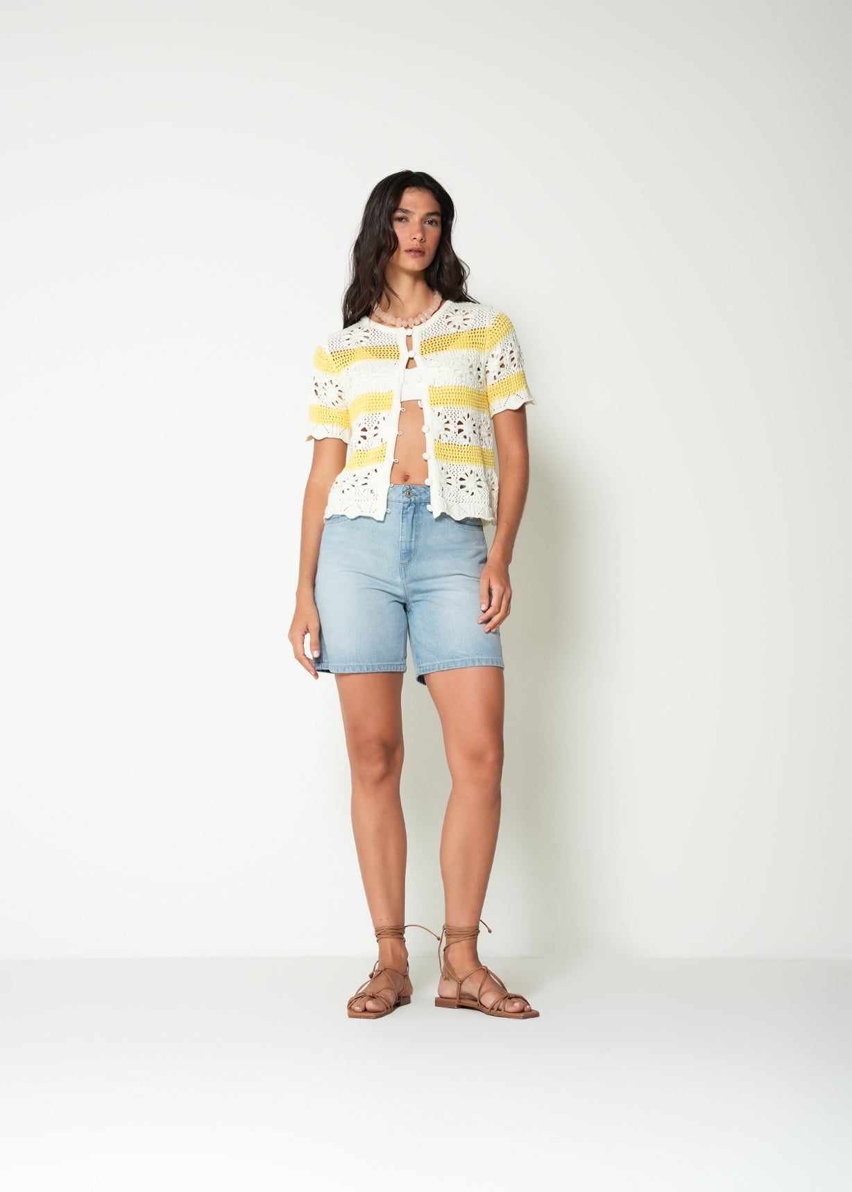 Camiseta tejida a rayas - Amarillo 14_482H081_AMA120815_3