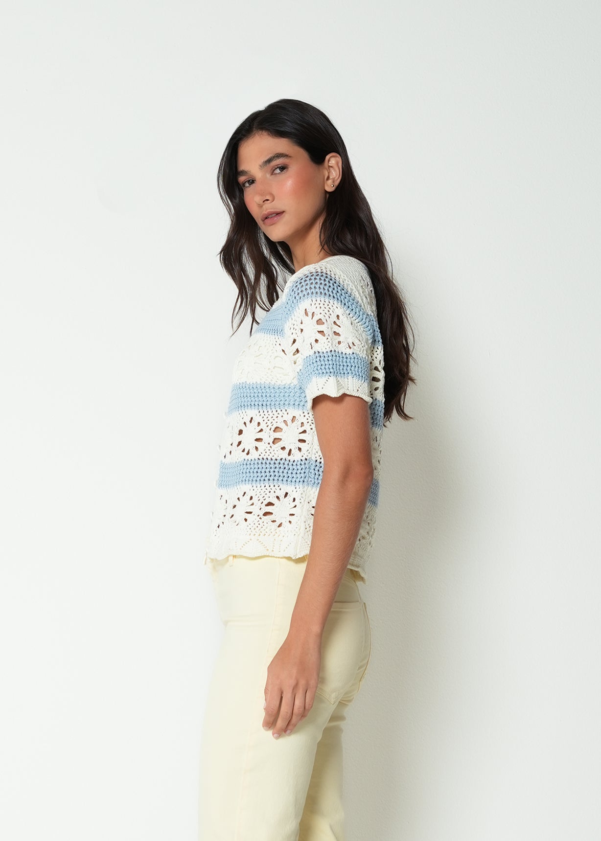 Camiseta tejida a rayas - Crudo 14_482H081_CRU110605_5