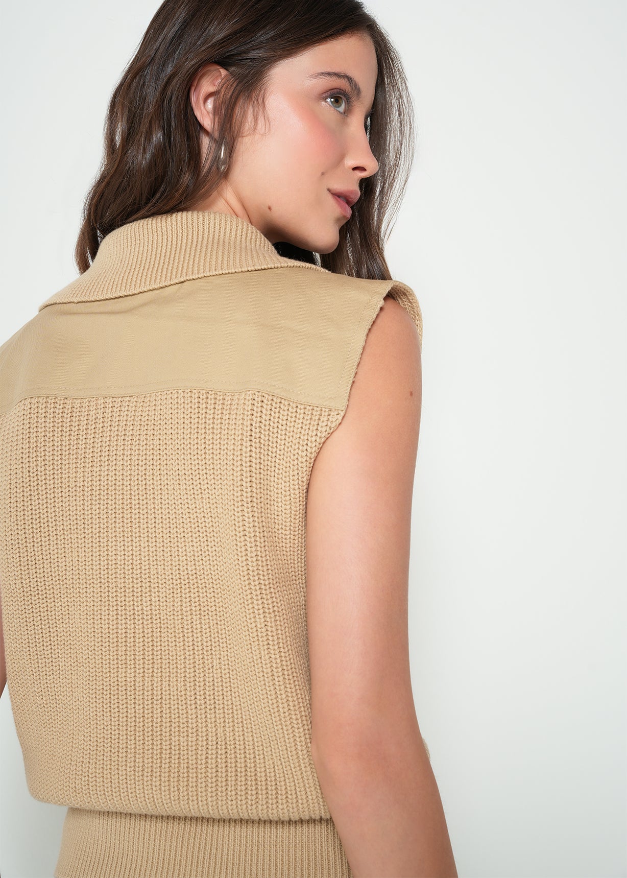 Camiseta tejida manga sisa - Beige 14_482H086_BEI151116_6