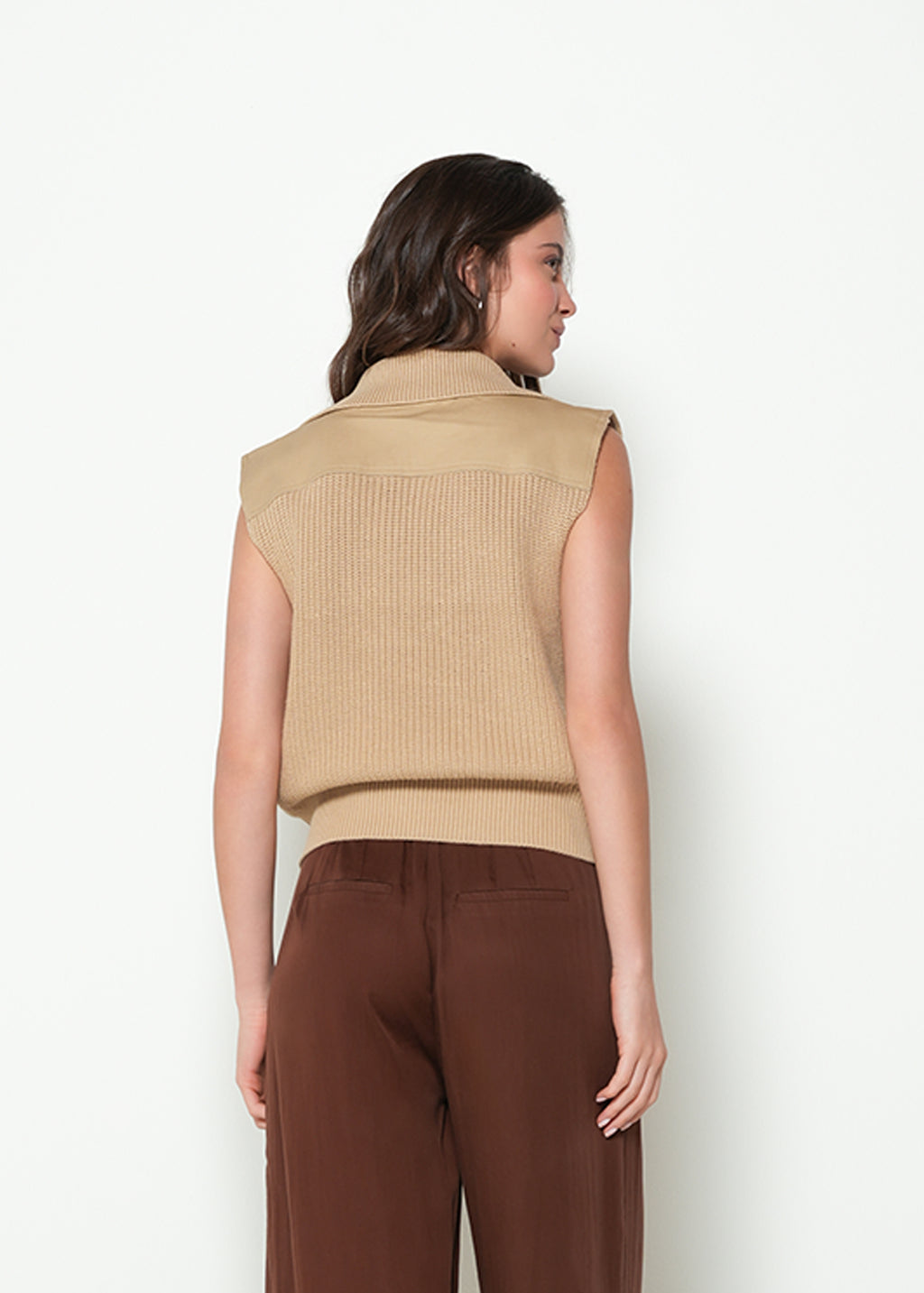 Camiseta tejida manga sisa - Beige 14_482H086_BEI151116_7