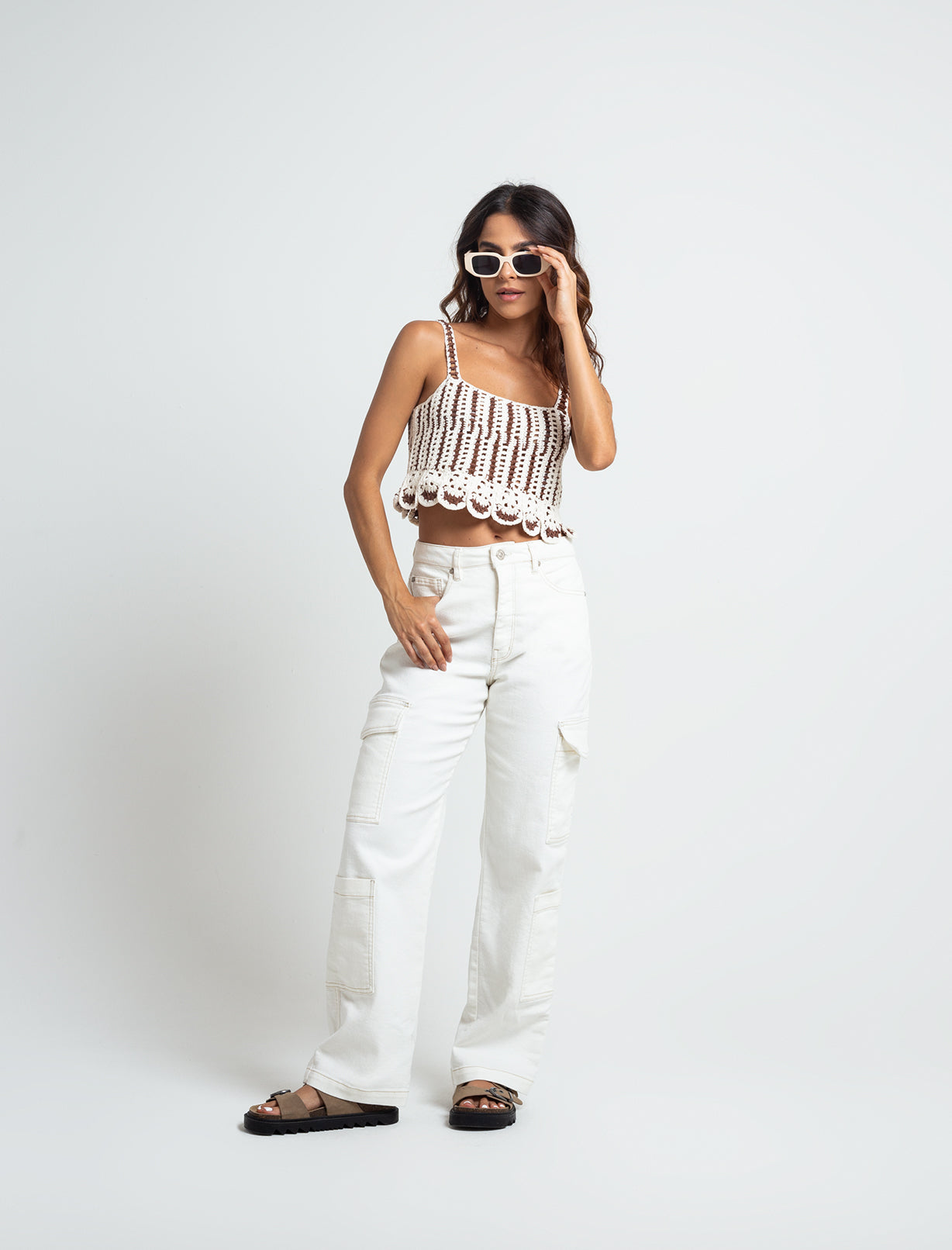 Camiseta tejida tipo crop - Crudo 14_483F005_CRU130905_3