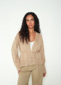 Tejido manga larga cuello en V - Beige 14_483H037_BEI161212_0