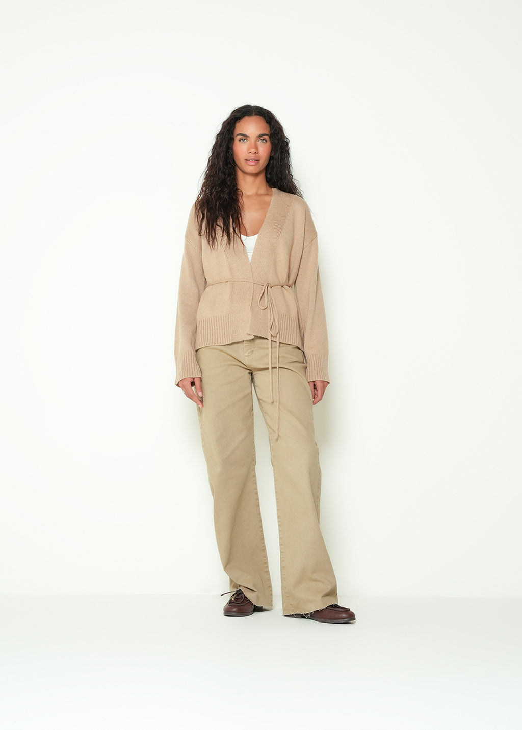 Tejido manga larga cuello en V - Beige 14_483H037_BEI161212_3