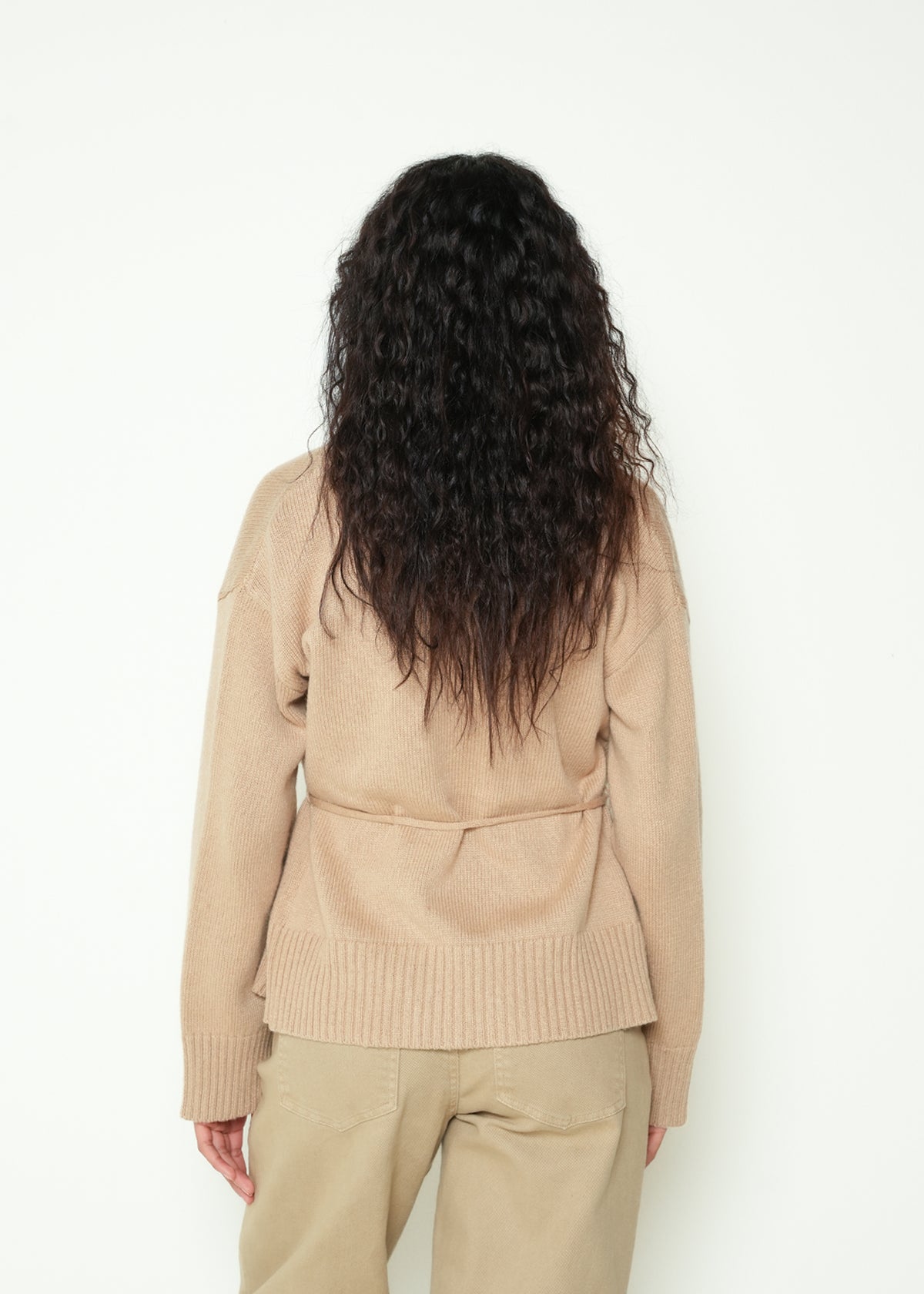 Tejido manga larga cuello en V - Beige 14_483H037_BEI161212_7