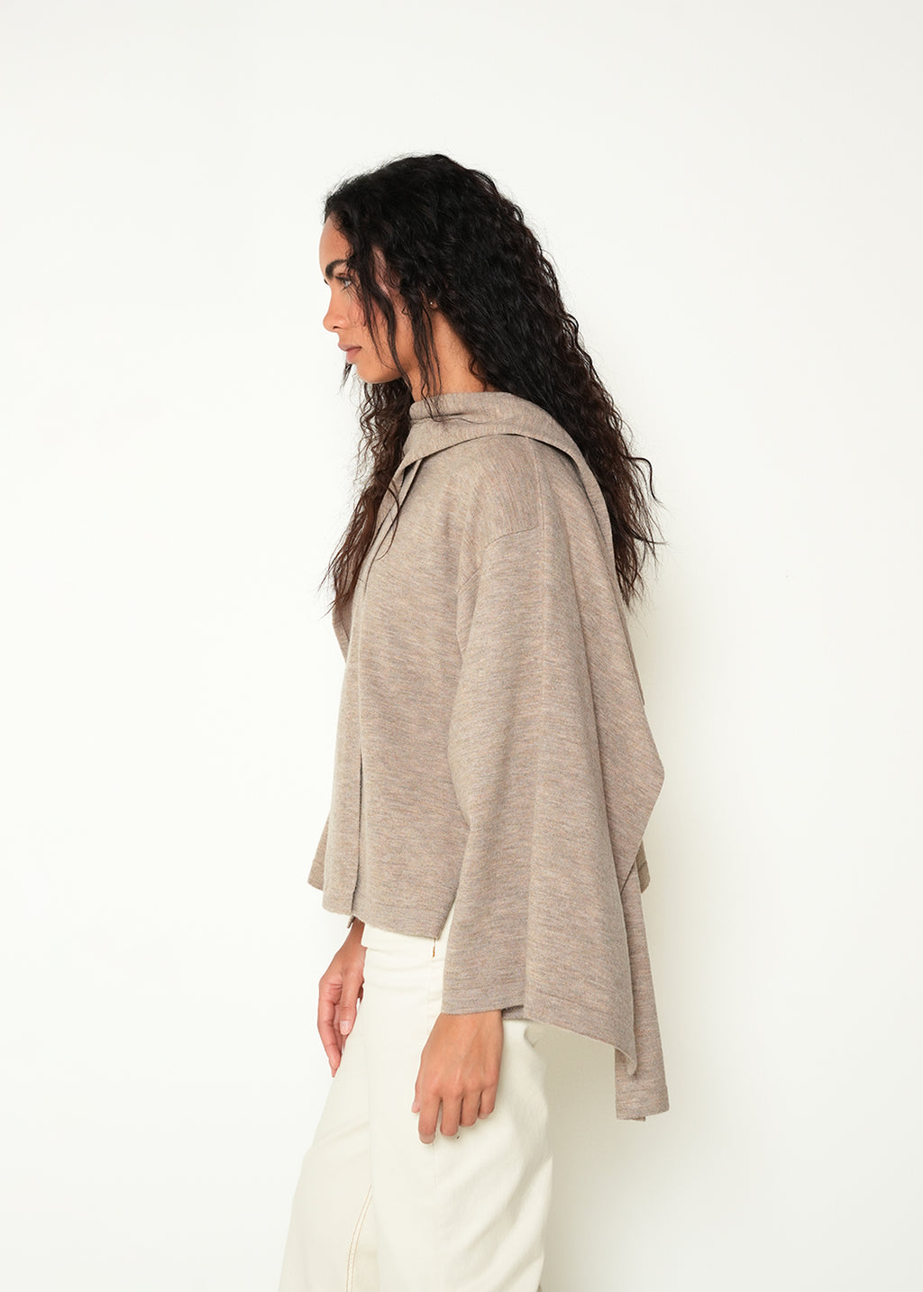 Tejido buzo manga larga cuello alto - Beige 14_483H043_BEI161212_5