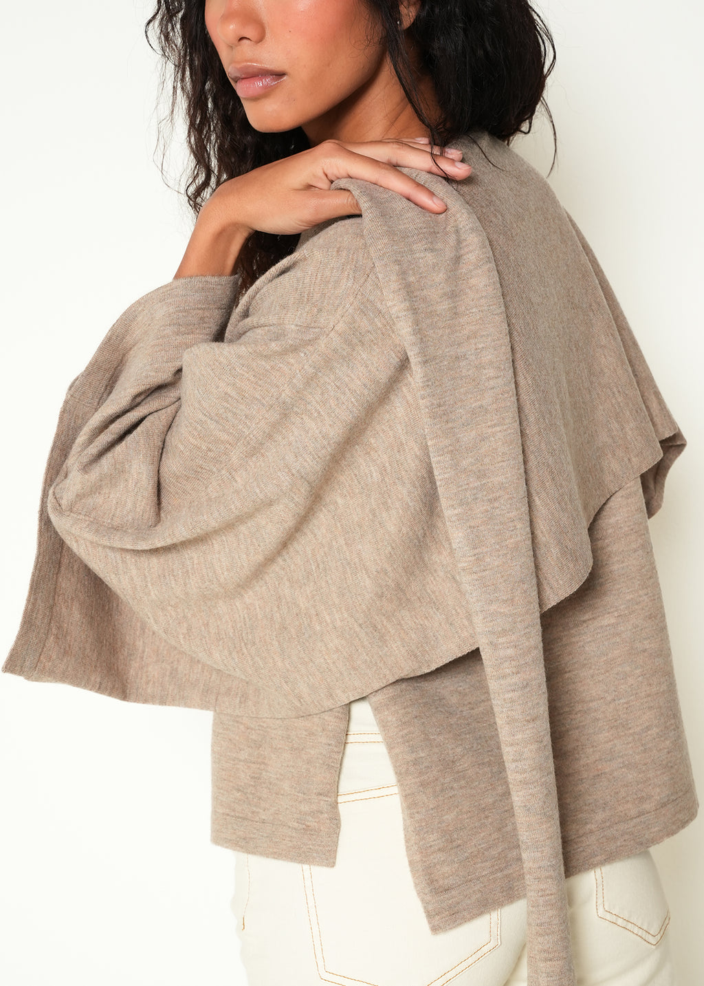 Tejido buzo manga larga cuello alto - Beige 14_483H043_BEI161212_6