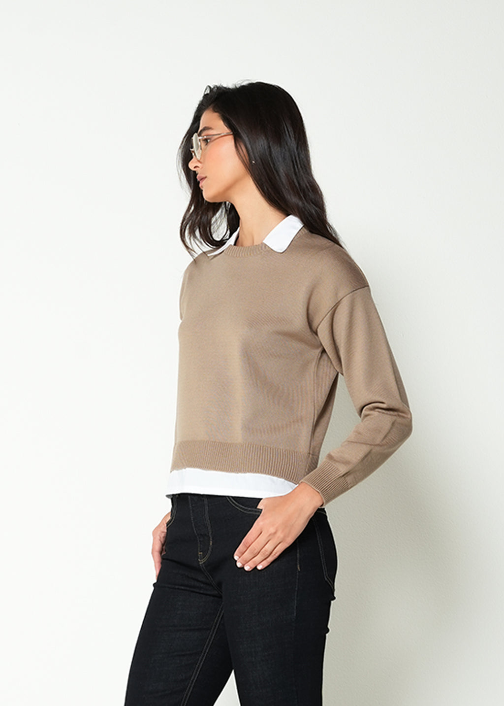 Buzo tejido con cuello camisero - Crudo 14_485H020_CRU130905_5