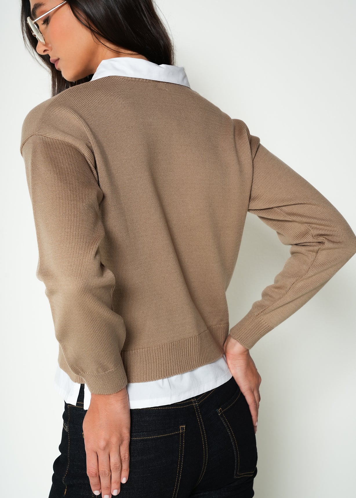 Buzo tejido con cuello camisero - Crudo 14_485H020_CRU130905_6
