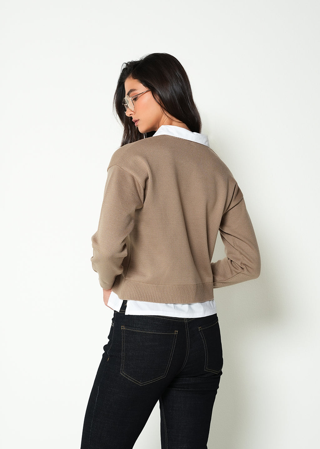 Buzo tejido con cuello camisero - Crudo 14_485H020_CRU130905_7