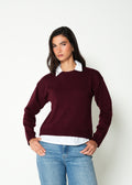Buzo tejido con cuello camisero - Rojo 14_485H020_ROJ191528_0