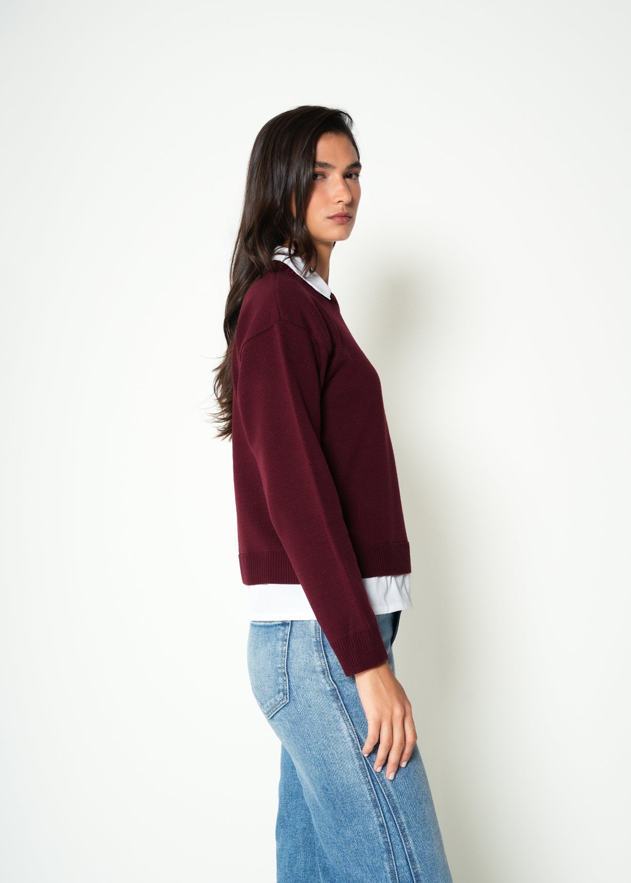 Buzo tejido con cuello camisero - Rojo 14_485H020_ROJ191528_5