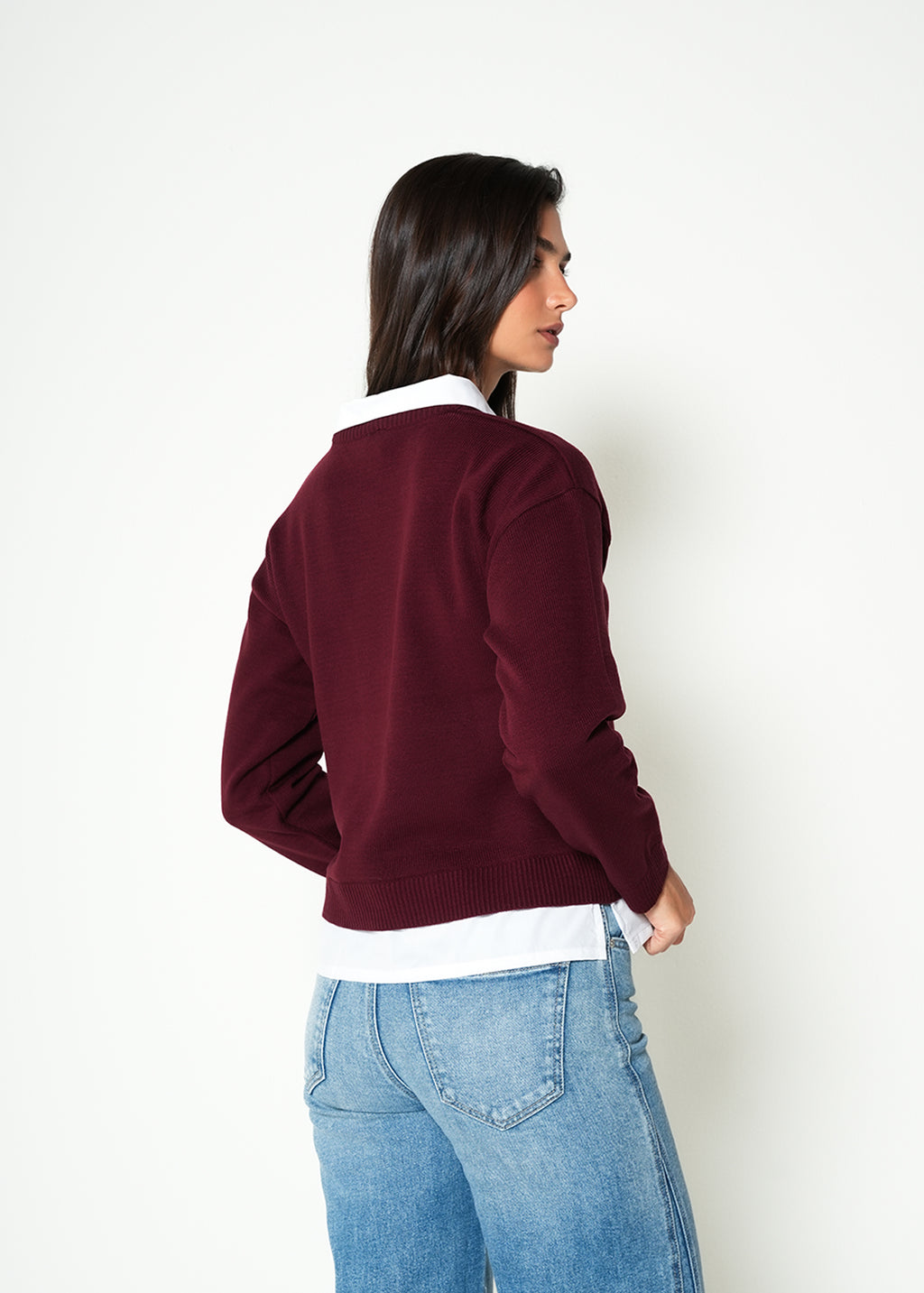 Buzo tejido con cuello camisero - Rojo 14_485H020_ROJ191528_7