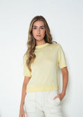 Tejido camiseta manga corta cuello redondo bordado - Amarillo 14_485H066_AMA110510_0