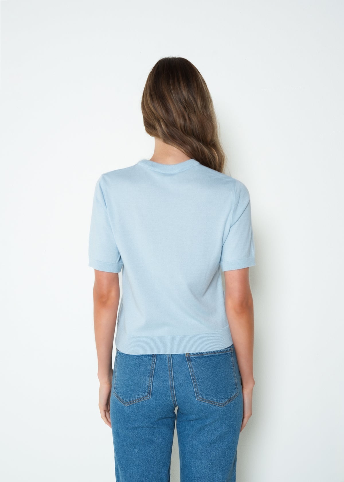Tejido camiseta manga corta cuello redondo bordado - Azul 14_485H066_AZU154020_5
