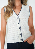 Tejido camisa cuello en V - Crudo 14_485H067_CRU111001_0
