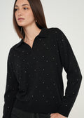 Camiseta Tejida con detalles brillantes - Negro 14_489G002_NEG193909_0