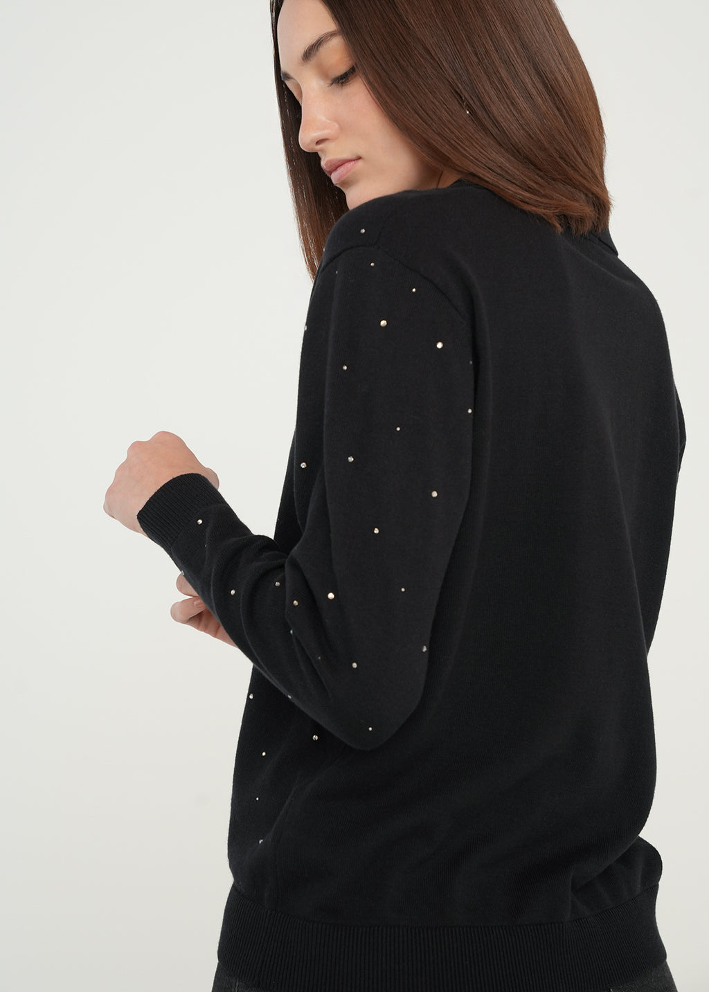 Camiseta Tejida con detalles brillantes - Negro 14_489G002_NEG193909_6