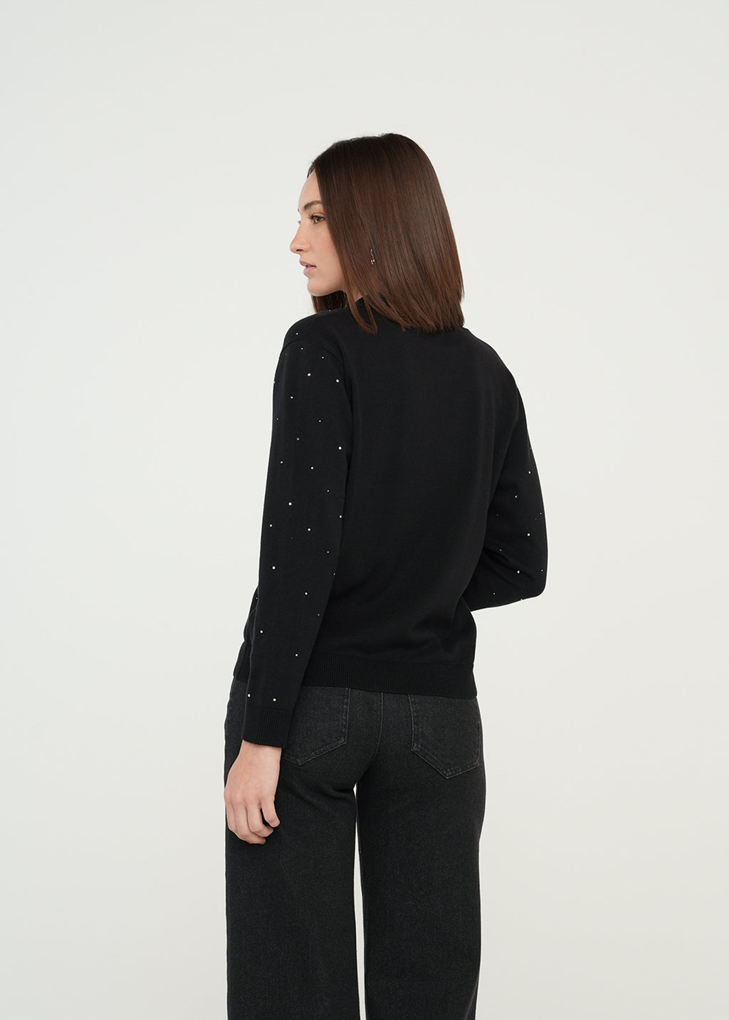 Camiseta Tejida con detalles brillantes - Negro 14_489G002_NEG193909_7