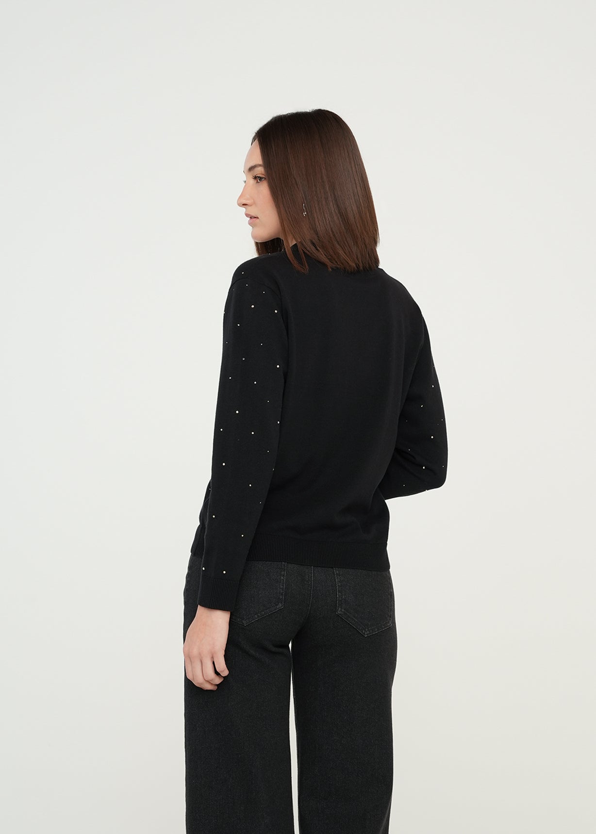 Camiseta Tejida con detalles brillantes - Negro 14_489G002_NEG193909_7