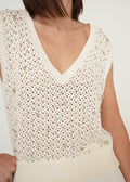 Camiseta tejida con perlas - Crudo 14_489G015_CRU110605_0