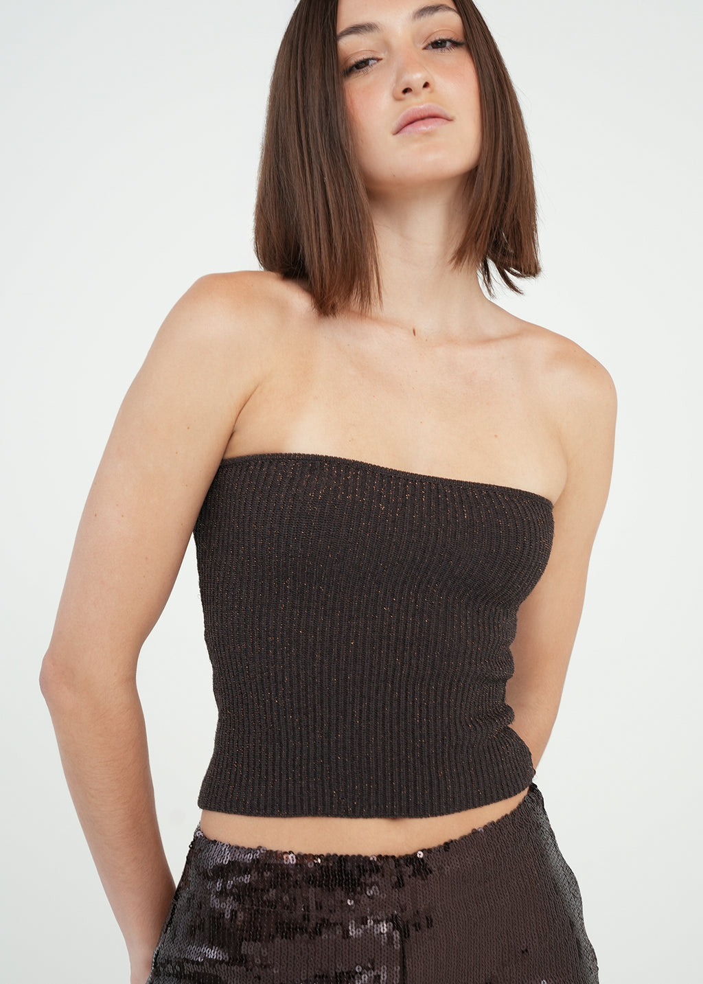 Straplesse con brillo - Café 14_489G035_CAF191111_4