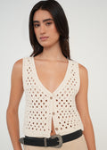 Camiseta tipo chaleco tejida - Crudo 14_489G060_CRU110605_0