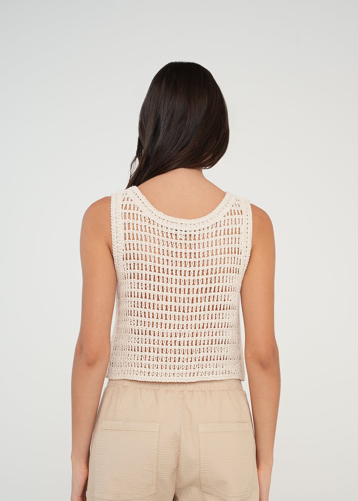 Camiseta tipo chaleco tejida - Crudo 14_489G060_CRU110605_7