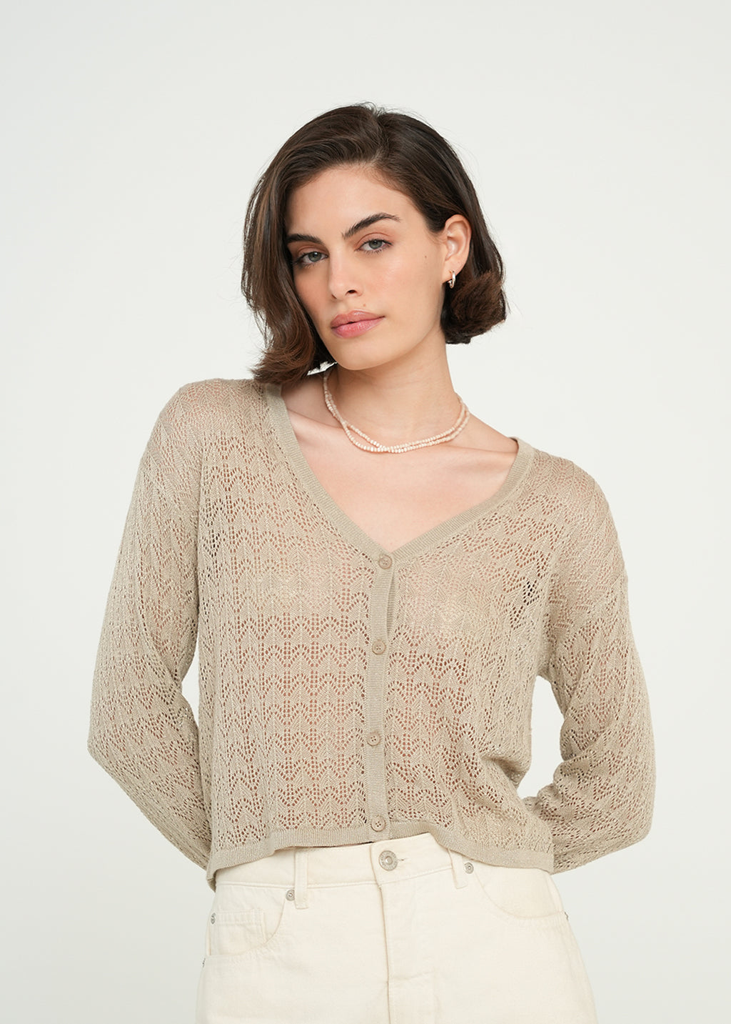 Cárdigan tejido - Beige 14_489G067_BEI151306_0