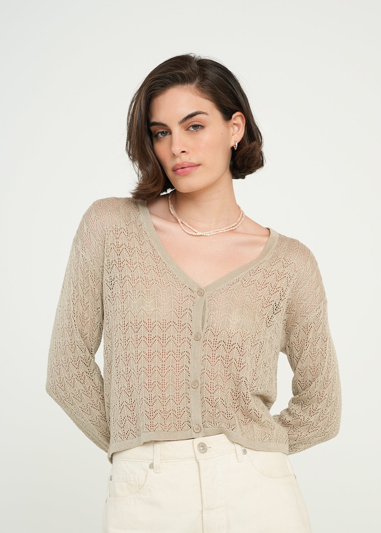 Cárdigan tejido - Beige 14_489G067_BEI151306_0