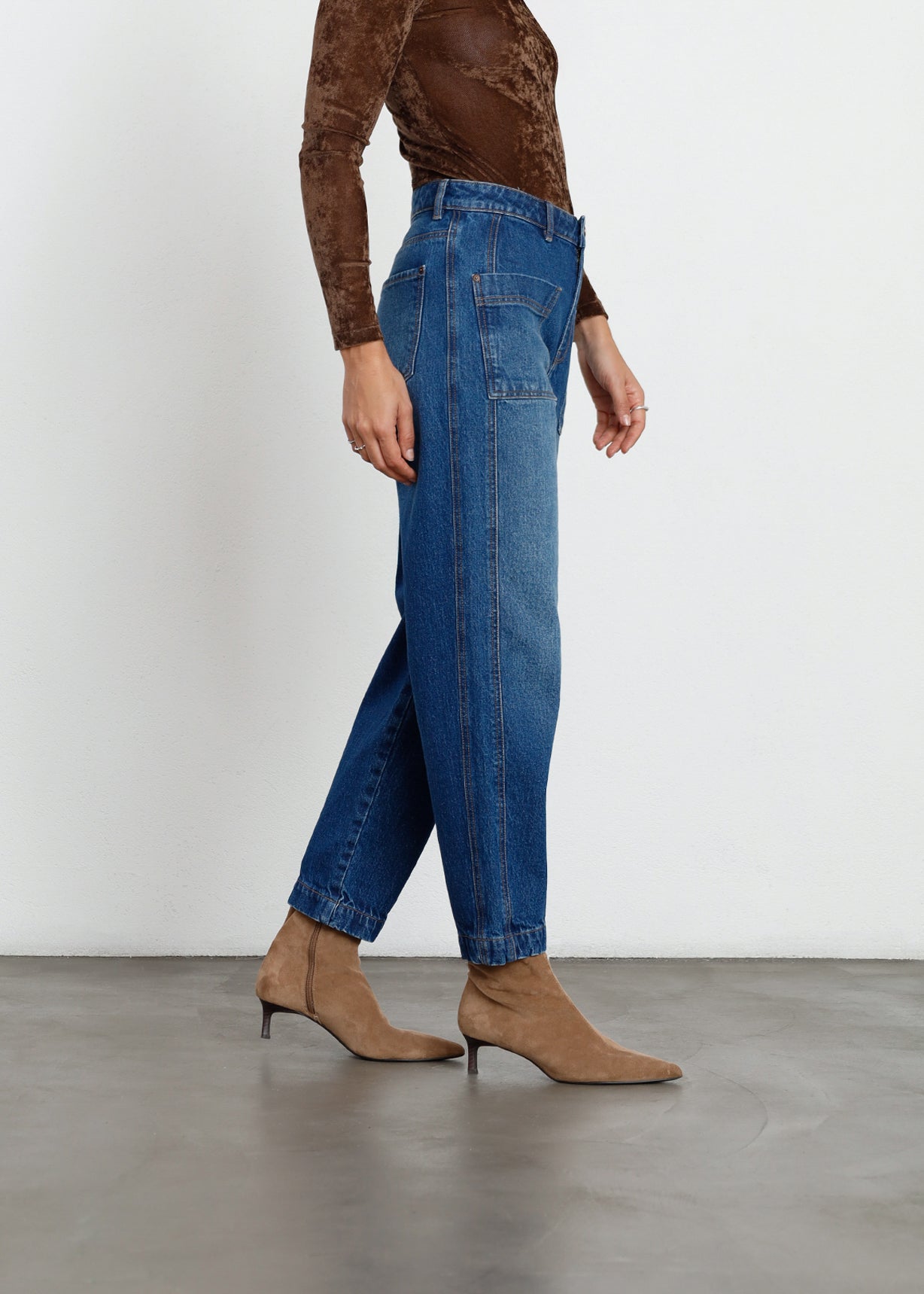 Jean Baggy tiro alto con bolsillos delanteros - Azul 14_491H001_AZU194227_5