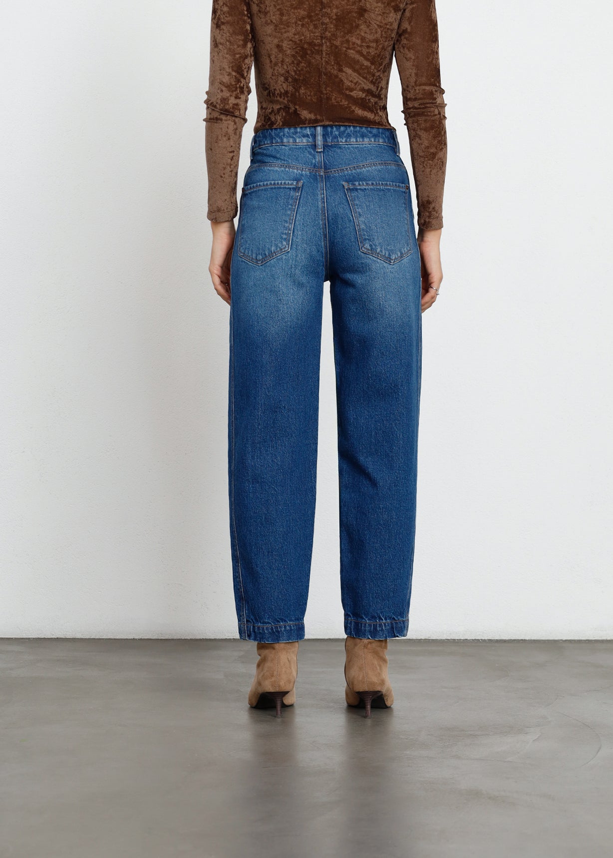 Jean Baggy tiro alto con bolsillos delanteros - Azul 14_491H001_AZU194227_7