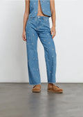 Jean Straight tiro alto con bordados de flores - Azul 14_491H302_AZU183928_0