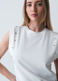 Camiseta con detalles en mangas - Crudo 14_503G075_CRU111001_0